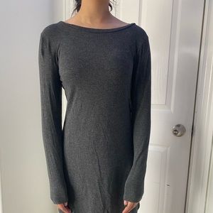 Grey long sleeve t shirt dress